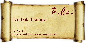 Pallek Csenge névjegykártya
